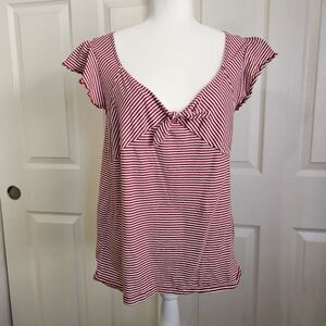 Striped Red and White Women's Top